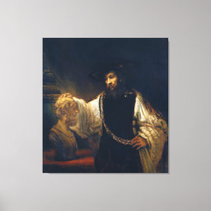 Impressão Em Tela Aristóteles com um busto de homer por Rembrandt (