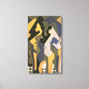 Impressão Em Tela Arlequim à Mesa de Juan Gris, Cubismo Vintage