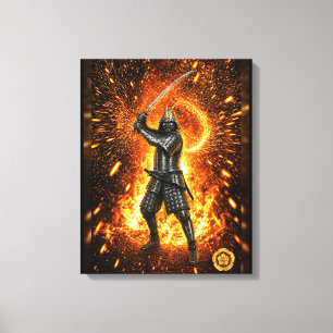 Impressão Em Tela Armadura de samurai Oda Nobunaga Fogo 16x20