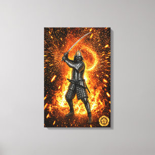 Impressão Em Tela Armadura de samurai Oda Nobunaga Fogo 16x24