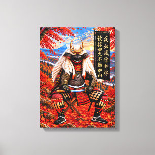 Impressão Em Tela Armadura de samurai Takeda Shingen Outono 12x16