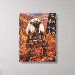 Impressão Em Tela Armadura de samurai Takeda Shingen Outono 12x16