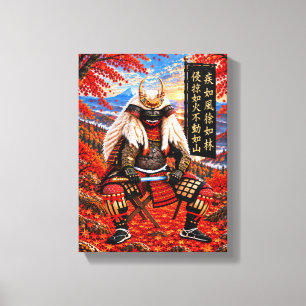 Impressão Em Tela Armadura de Samurai Takeda Shingen Outono 9x12 Tel
