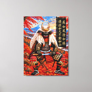 Impressão Em Tela Armadura de Samurai Takeda Shingen Outono Tela 24x