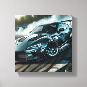 Impressão Em Tela Armadura Tribal Carro Drift Arte Corrida Drift
