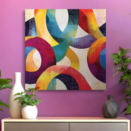 Impressão Em Tela Aros Circulares Abstratos Coloridos