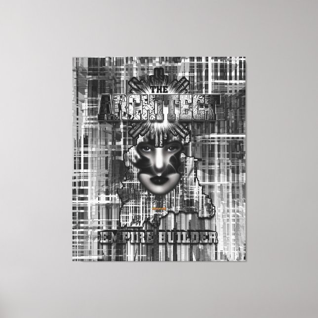 Impressão Em Tela Arquiteto_Empire Builder Abstrato Arte Digital (Frente)