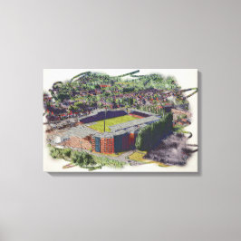 Impressão Em Tela Arquitetura do Estádio de Wrexham Arte em Aquarela