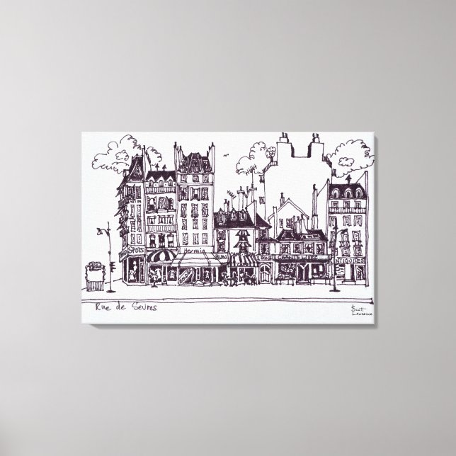 Impressão Em Tela Arquitetura Haussmann | Rue de Sevres (Frente)