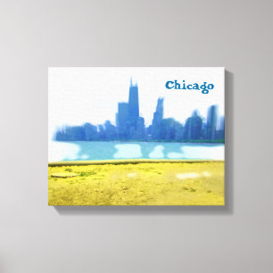 Impressão Em Tela Arranha-céus de Chicago pintados com aerógrafo