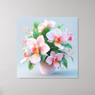 Impressão Em Tela Arranjo de Flores de Orquídea Rosa