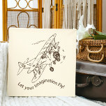 Impressão Em Tela Art Deco Bi-Aviões - deixe sua imaginação voar.<br><div class="desc">Vintage de 1920, desenhada à mão, num plano de fundo creme. Esta é uma imagem transparente e o texto é uma parte fixa da imagem. Você pode alterar a cor de fundo e o tamanho e a posição da imagem e adicionar mais texto (talvez adicionar um nome?). Esta design corresponde...</div>