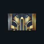 Impressão Em Tela Art Deco Dourado<br><div class="desc">Uma Tela De Deco De Arte Imprime A Azul E Dourado</div>