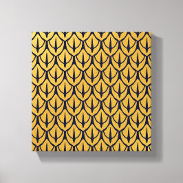 Impressão Em Tela Art Deco Dragon Scales - Blue and Gold Scales