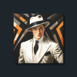 Impressão Em Tela Art Deco Glam: Homem Dourado<br><div class="desc">Vinte e poucos anos Art Deco retrato de um homem bem vestido</div>