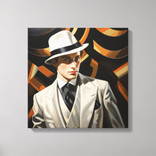 Impressão Em Tela Art Deco Glam: Homem Prateado