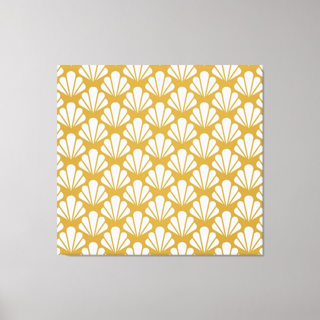 Impressão Em Tela Art Deco, padrão floral geométrico sem costura. (Frente)