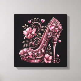 Impressão Em Tela Art Deco Pink Stiletto High Heels