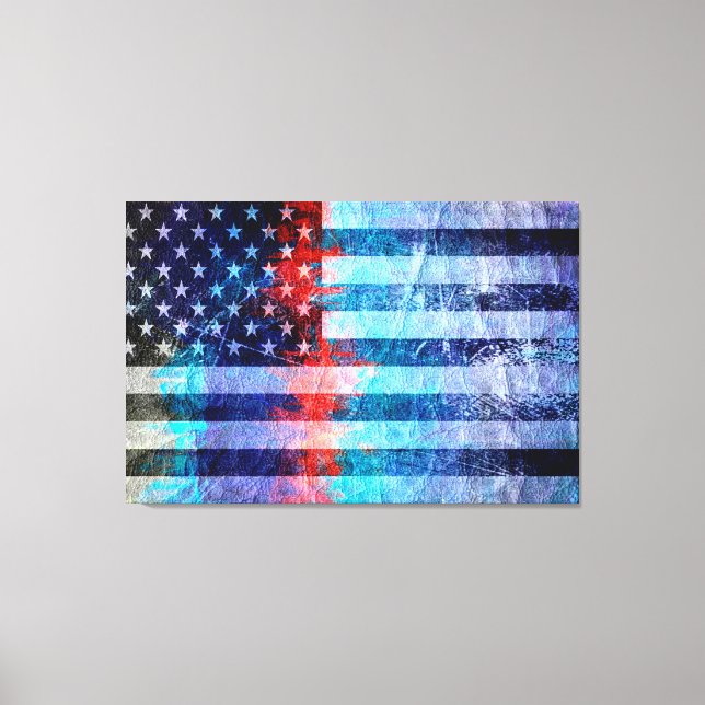 Impressão Em Tela Art Grunge American Flag #6 (Frente)