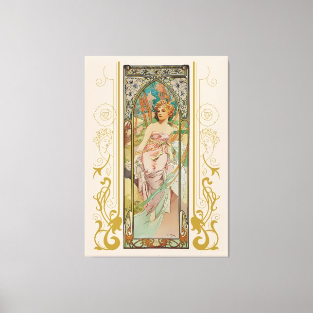 Impressão Em Tela Art Nouveau Alphonse Mucha - Despertar Manhã (Frente)