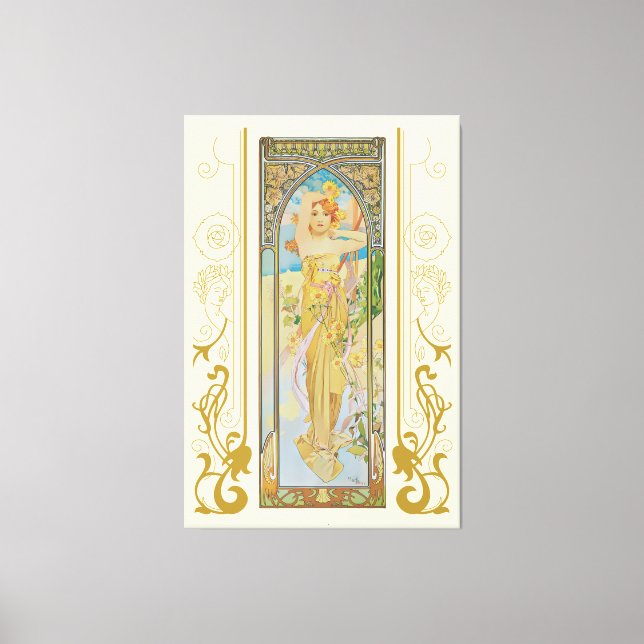 Impressão Em Tela Art Nouveau Alphonse Mucha O Brilho do Dia (Frente)
