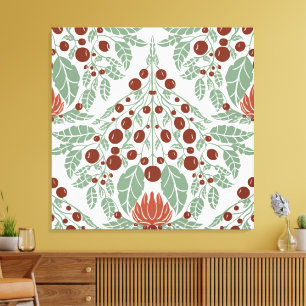 Impressão Em Tela Art Nouveau Botânico-Vintage Floral Scallop