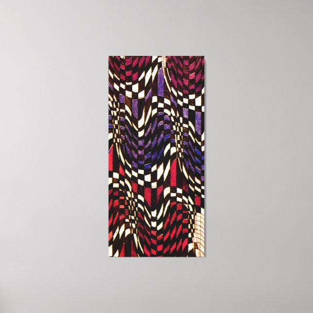 Impressão Em Tela Art Nouveau Checkered Wave Standard (Frente)