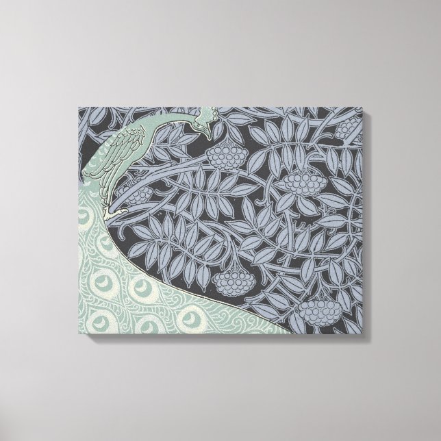 Impressão Em Tela Art Nouveau Peacock Classic Vintage Bird (Frente)