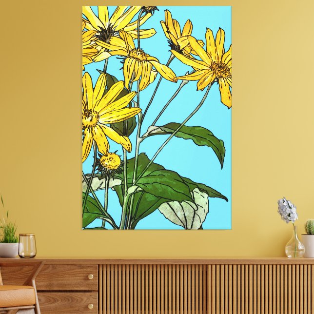 Impressão Em Tela Art Nouveau Sunflower (Insitu(Sala de estar))