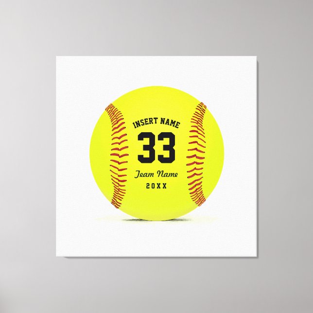 Impressão Em Tela Art Sofball Amarelo Vermelho e Preto Personalizado (Frente)