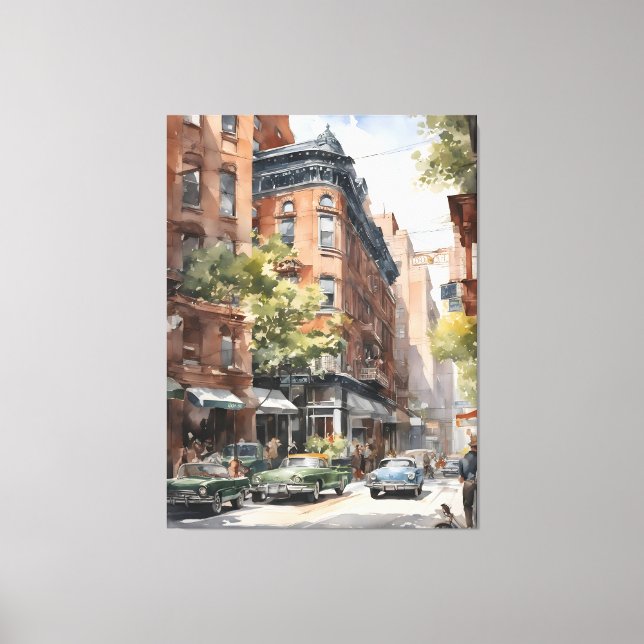 Impressão Em Tela Arte a aquarela de Nova Iorque (Frente)