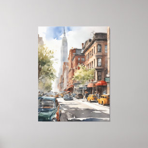 Impressão Em Tela Arte a aquarela de Nova Iorque