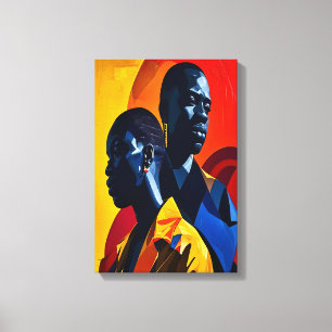 Impressão Em Tela Arte Abstrata Afrocentrista Moderna
