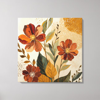 Impressão Em Tela Arte Abstrata Botânica Boho Moderna na Parede