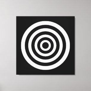 Impressão Em Tela Arte abstrata com círculos em tela preta e branca