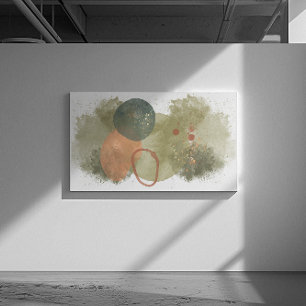 Impressão Em Tela Arte abstrata com redemoinhos verdes, círculos de