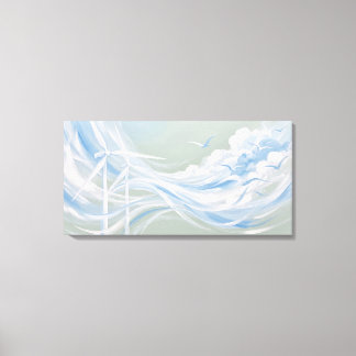 Impressão Em Tela Arte Abstrata de Energia Eólica | Arte de Fita Con