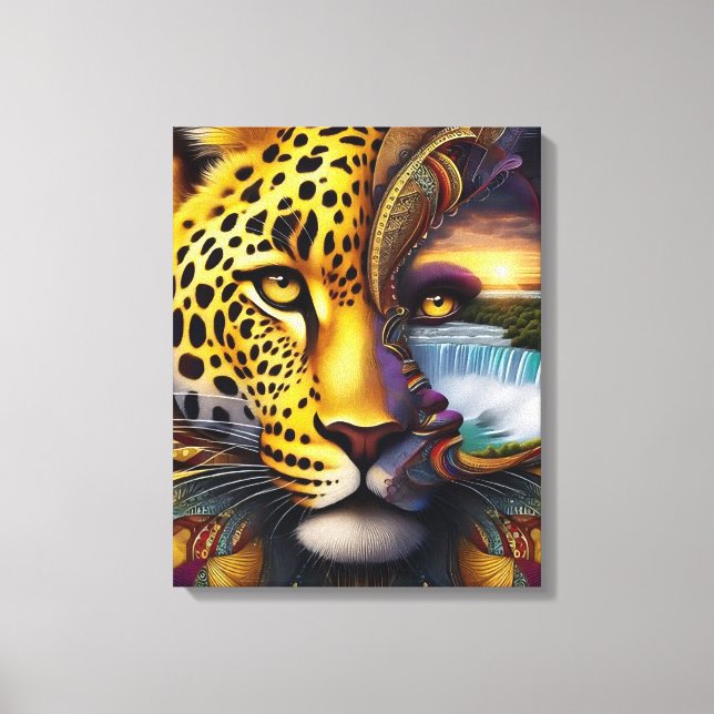 Impressão Em Tela Arte abstrata de leopardo (Frente)