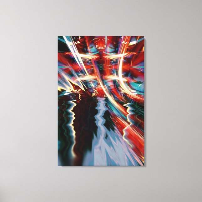 Impressão Em Tela Arte Abstrata de Tempestade em Tela Envolvida (Frente)