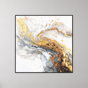 Impressão Em Tela Arte Abstrata de Texturas Giratórias Brancas, Cinz