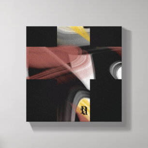 Impressão Em Tela Arte abstrata em preto e branco em tela em pó 8x8"