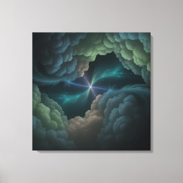 Impressão Em Tela Arte Abstrata em Tela de Nuvem Cósmica na Parede