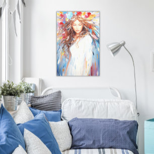 Impressão Em Tela Arte Abstrata em Tela de Parede Anjo Vibrante