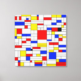Impressão Em Tela Arte Abstrata Estilo Piet Mondrian