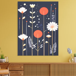 Impressão Em Tela Arte abstrata floral brilhante