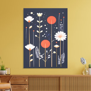 Impressão Em Tela Arte abstrata floral brilhante