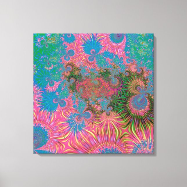 Impressão Em Tela Arte Abstrata Fractal de Recife de Coral (Frente)