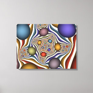 Impressão Em Tela Arte abstrata fractal moderna colorida voadora