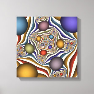 Impressão Em Tela Arte abstrata fractal moderna e colorida voando al