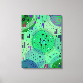Impressão Em Tela Arte Abstrata: Fruta Kiwi Verde